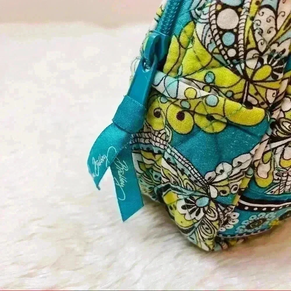 Vera Bradley Turquoise Yellow Paisley‎ Floral Print Quilt Shoulder Purse